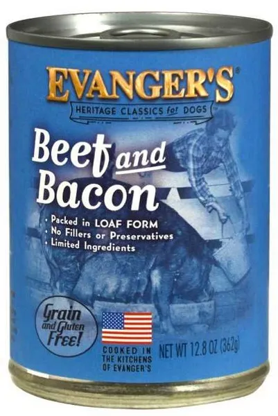 12/12.5oz Evanger's All-Meat Classic Beef & Bacon For Dogs - Treat